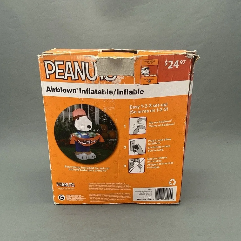 Gemmy Inflatables‎ Holiday G08 70445 Air Blown Snoopy As Scarecrow Peanuts NIB